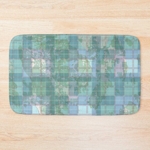 Item preview, Quadra Island Plaid Topographic Map designed and sold by RoboDynamite.