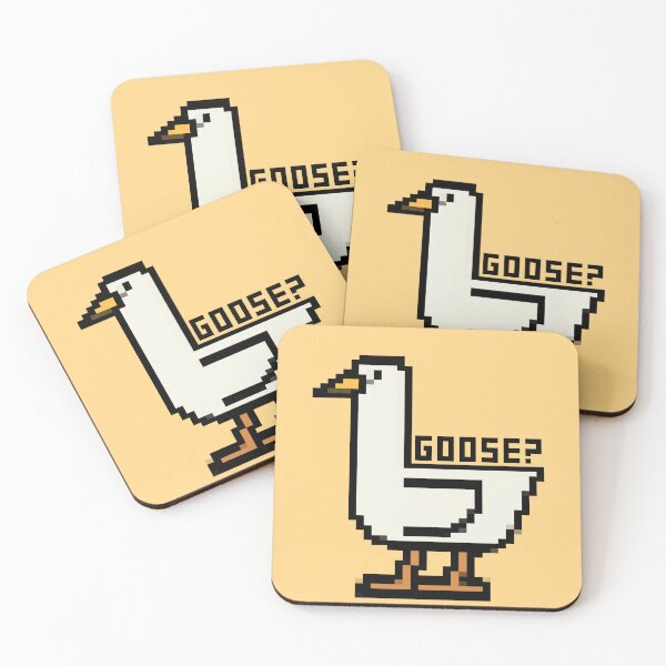 Item preview, Fancy Pixelated Goose Badge designed and sold by Pink Ribbon.