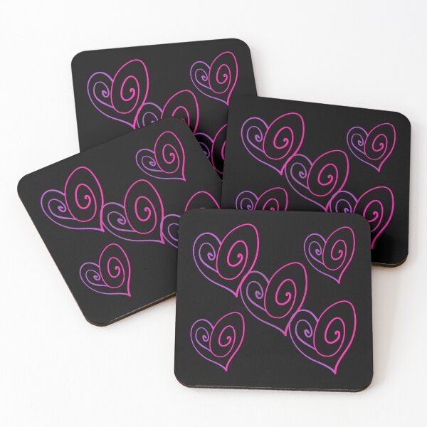 Item preview, Simple hearts.. pink and mauve swirly hearts designed and sold by ditzy-designs.