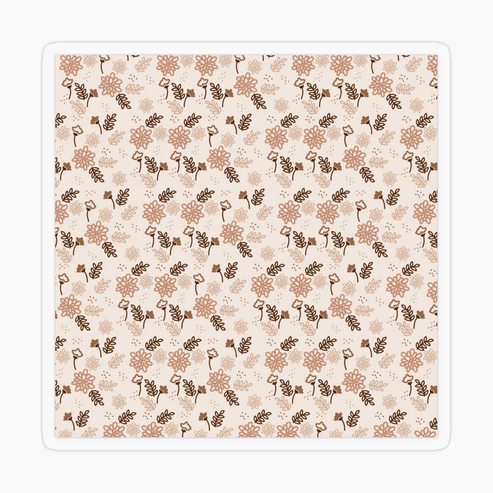 Cute Brown Aesthetic Flowers Sticker for Sale by lotsofniches