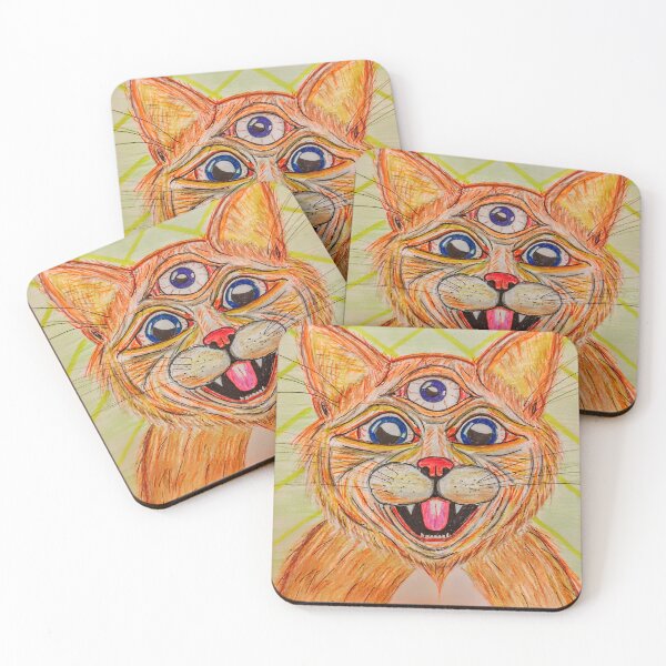 Item preview, Triptych Grimalkin Psychic Space Cat  designed and sold by TheDapperZombie.
