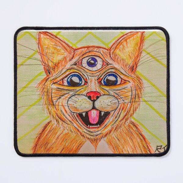 Item preview, Triptych Grimalkin Psychic Space Cat designed and sold by TheDapperZombie.