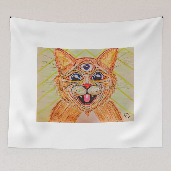 Item preview, Triptych Grimalkin Psychic Space Cat  designed and sold by TheDapperZombie.