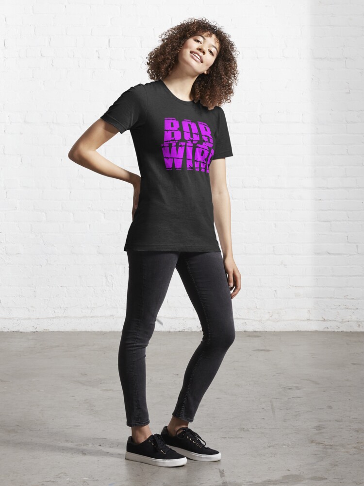 Bob Wire (purple text and black barbed wire) | Essential T-Shirt