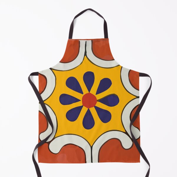 Item preview, Navy flower retro frame mexican talavera tile home decor designed and sold by T-Mex.