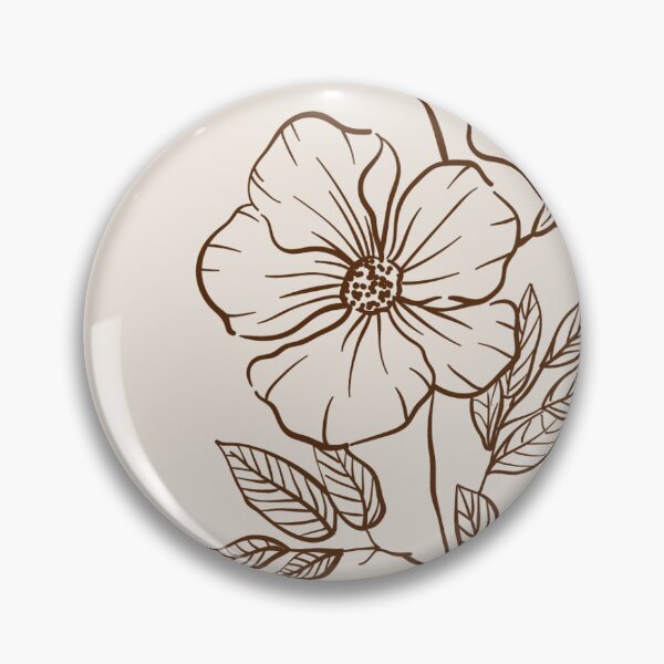 Item preview, brown simple flower design  designed and sold by lotsofniches.