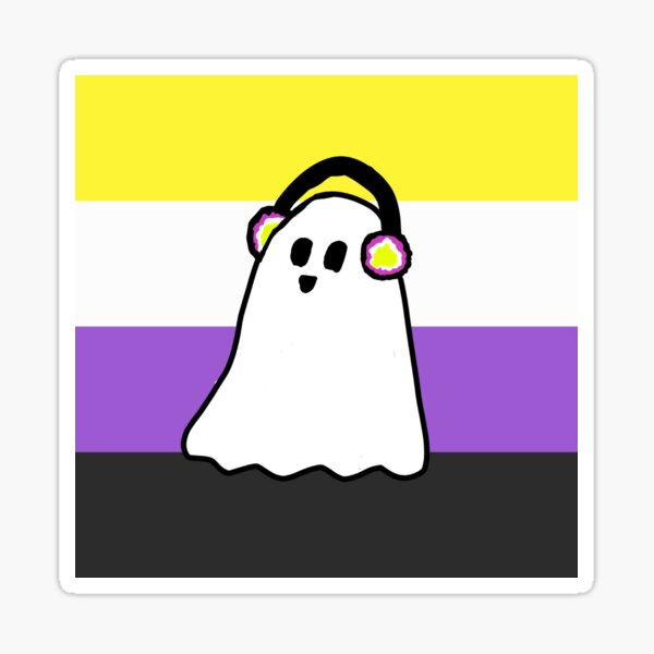 Nonbinary Pride Ghost Sticker For Sale By Ghostpotatoes Redbubble 6780