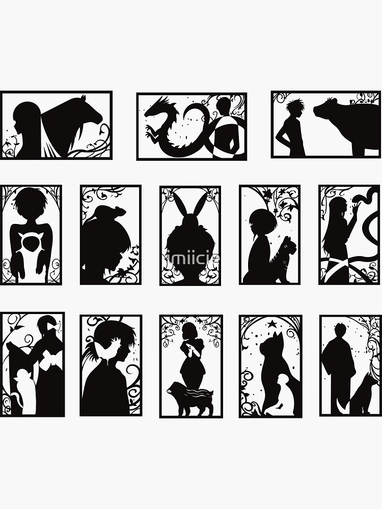 "Fruits Basket full Zodiac Set" Sticker for Sale by imiicie Redbubble