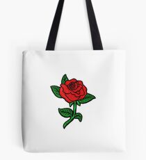Rose Patch White Tote Bag