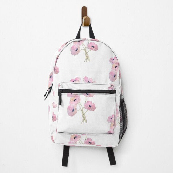 Item preview, hand painted pink anemone  flowers watercolor and ink  designed and sold by ColorandColor.