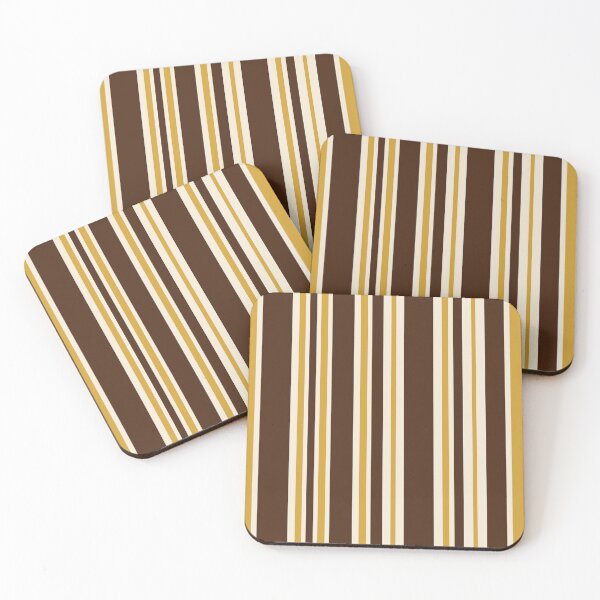 Item preview, Retro Midcentury 70s Vertical Stripe Pattern Brown and Gold designed and sold by kierkegaard.