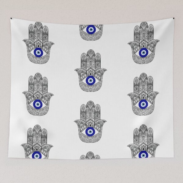 Item preview, Black evil eye hamsa hand mandala designed and sold by PMDesigns222.
