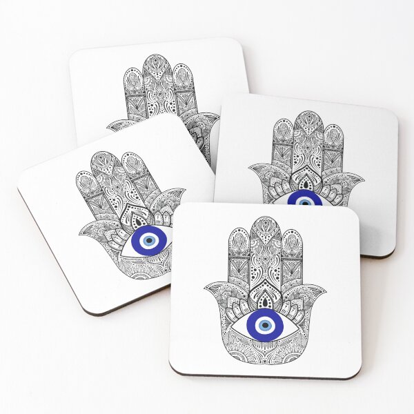 Item preview, Black evil eye hamsa hand mandala designed and sold by PMDesigns222.