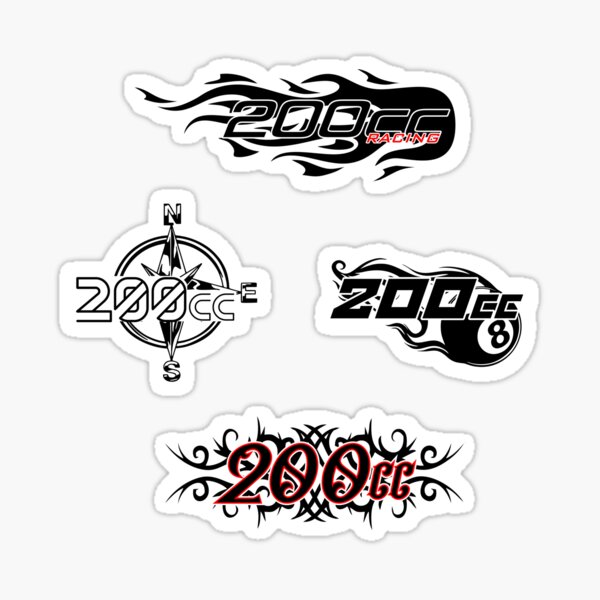 "200cc motorcycle decals" Sticker for Sale by Brainsandstorm Redbubble