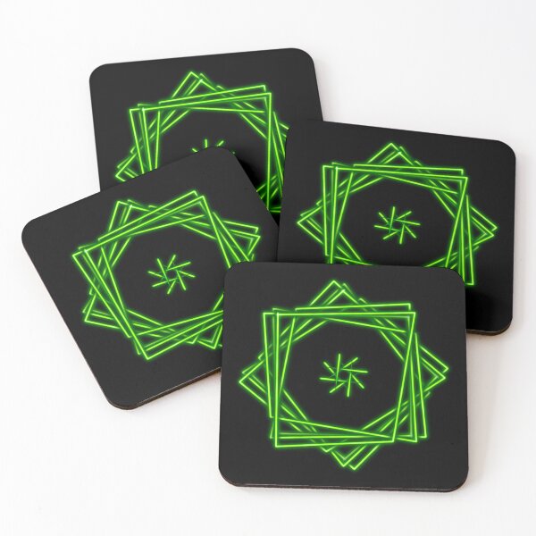 Item preview, Green eight-pointed star, abstract art designed and sold by Meo Design.