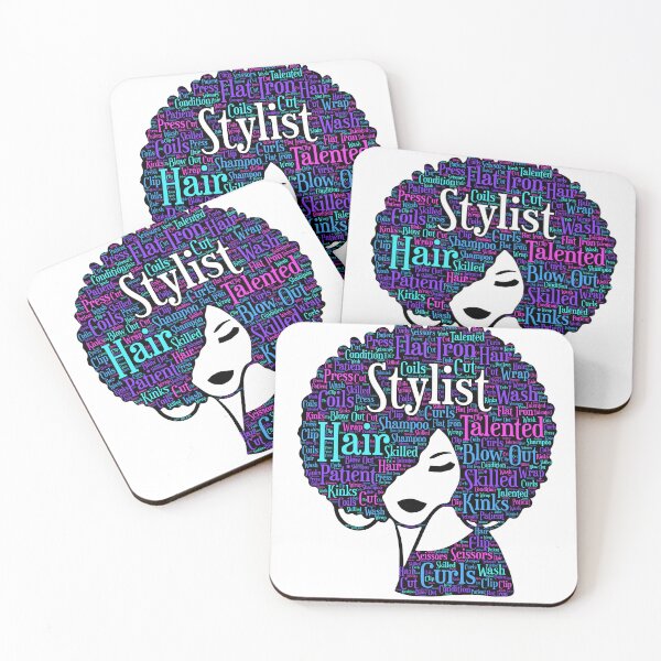 Item preview, African American Hair Stylist Words in Afro designed and sold by blackartmatters.