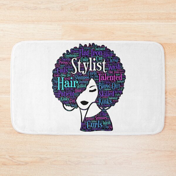 Item preview, African American Hair Stylist Words in Afro designed and sold by blackartmatters.