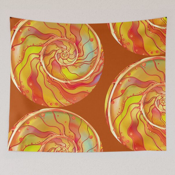 Item preview, orange spirale mandala designed and sold by MandalaFlowerArt.