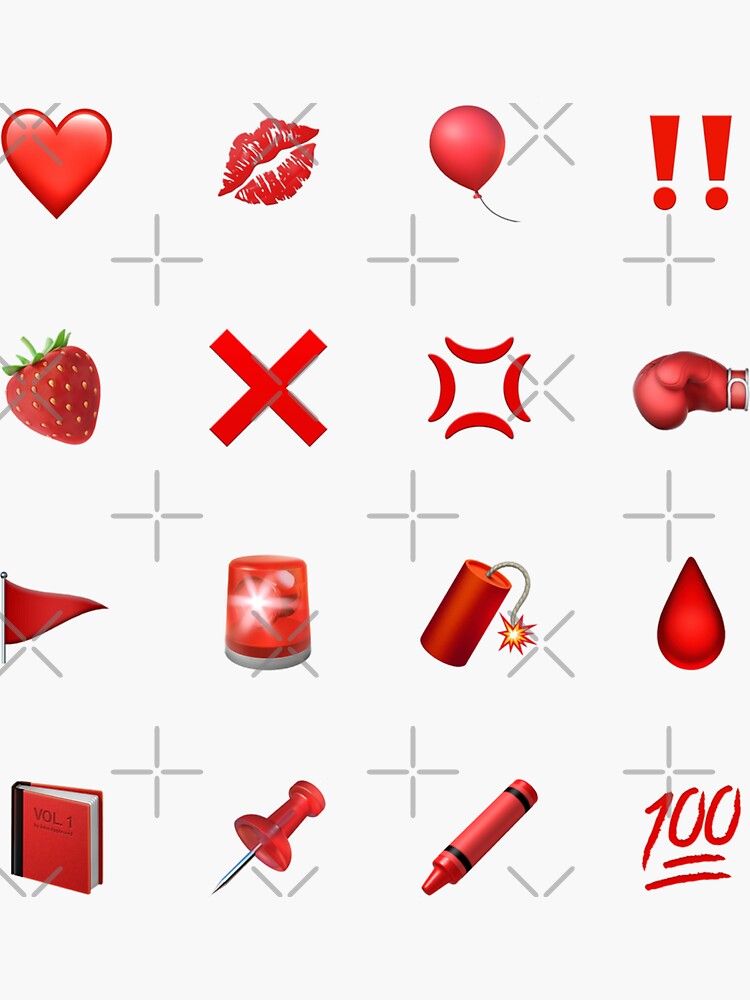 "Red Apple Emoji Pack" Sticker for Sale by PathfinderCP Redbubble