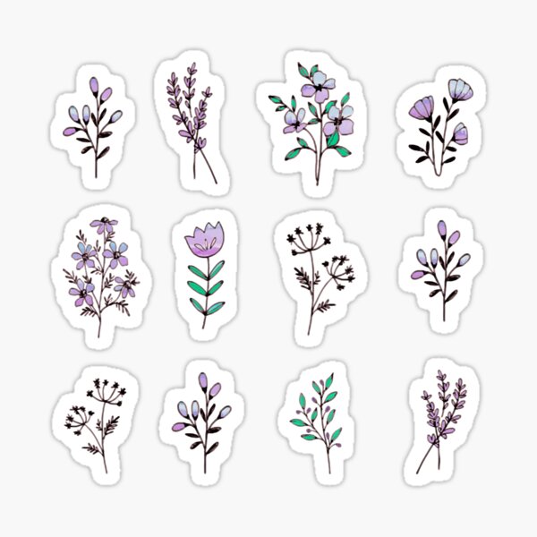 Item preview, Wildflowers watercolor mini  Sticker designed and sold by KenZoiz.
