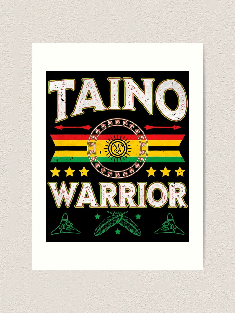 Taino Warrior Flag Native American Arawak Boriken Borinquen Art Print