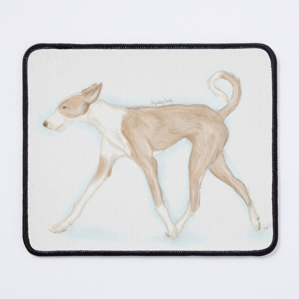 Item preview, Red and White Ibizan Hound Watercolor designed and sold by YitingZarts.