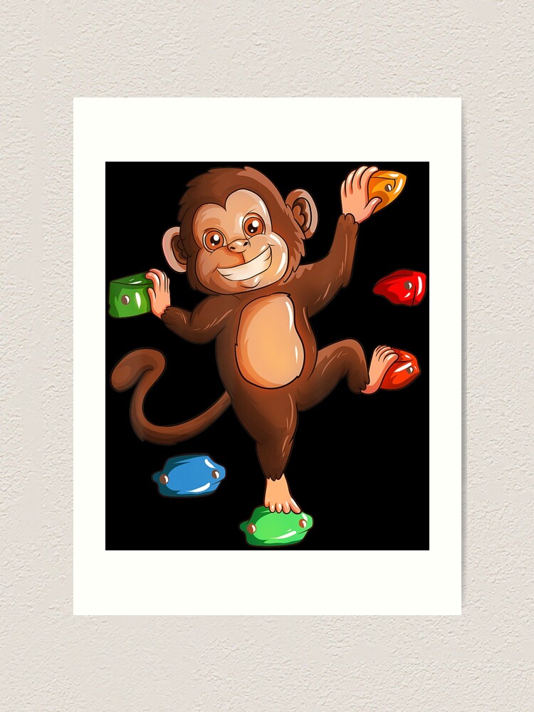 "Climbing Monkey Monkey Children Climbing Forest Bouldering" Art Print for Sale by CadeLux