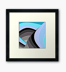 Curves in Gray and Turquoise Framed Print