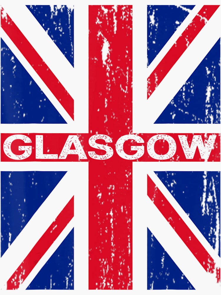 "Glasgow British Flag Union Jack Great Britain Uk Flag" Sticker for