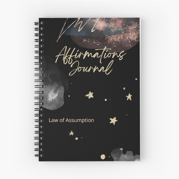 Item preview, Affirmations Journal black background designed and sold by PalomaHealing24.