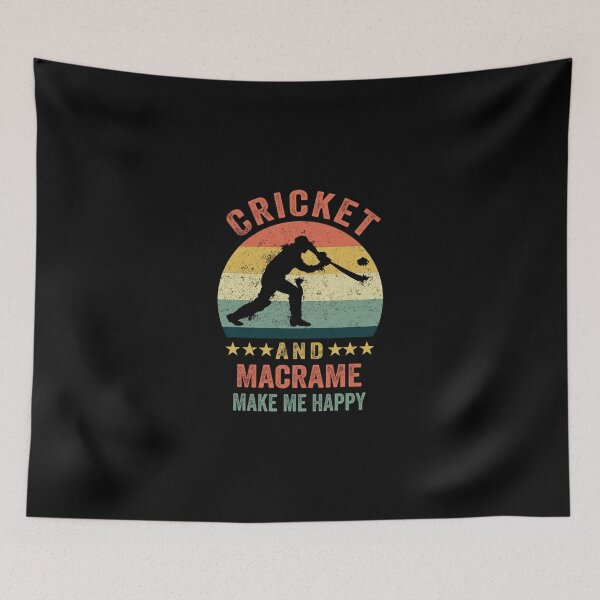 Item preview, Cricket And Macrame Make Me Happy Funny Gift Cricket Player Macrame Lover Retro Vintage Di designed and sold by kerritoniap2g.