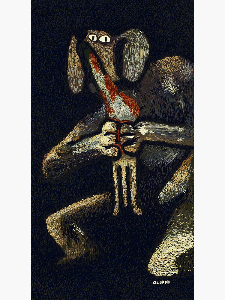 "Jupiter devouring his puppy" Sticker for Sale by teddymoviecard ...