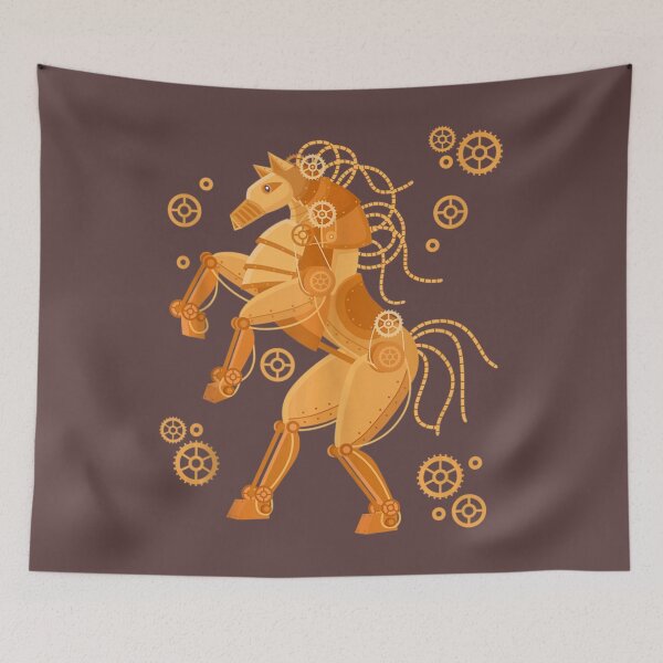 Item preview, Steampunk Horse Retro Vintage Metal Art Cyber Punk designed and sold by VenusEan.
