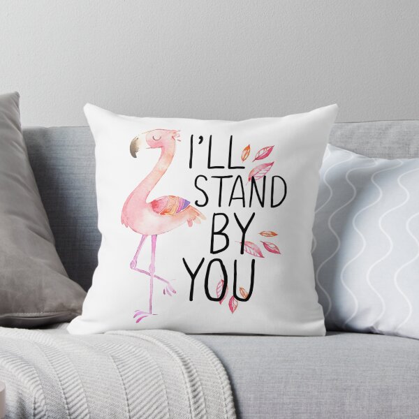 I'll Stand By You- Flamingo Tshirt Throw Pillow