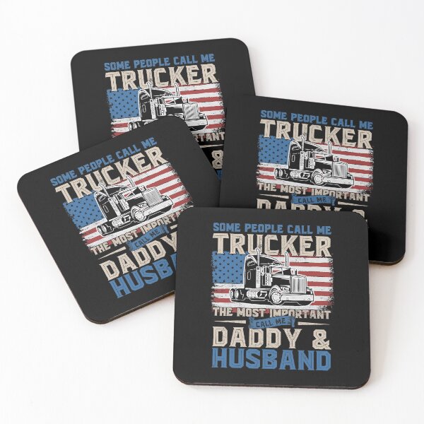 Artikelvorschau, Manche Leute nennen mich Trucker. Das Wichtigste nennt mich Papa und Ehemann. LKW-Fahrer, Trucker, Papa, Ehemann, US-Flagge entworfen und verkauft von GardNewerd.