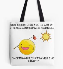 A Photon Travelling Science Joke Tote Bag