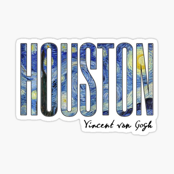 "Houston Van Gogh Starry Night Art Vincent Van Gogh Painting" Sticker for Sale by baumquinton