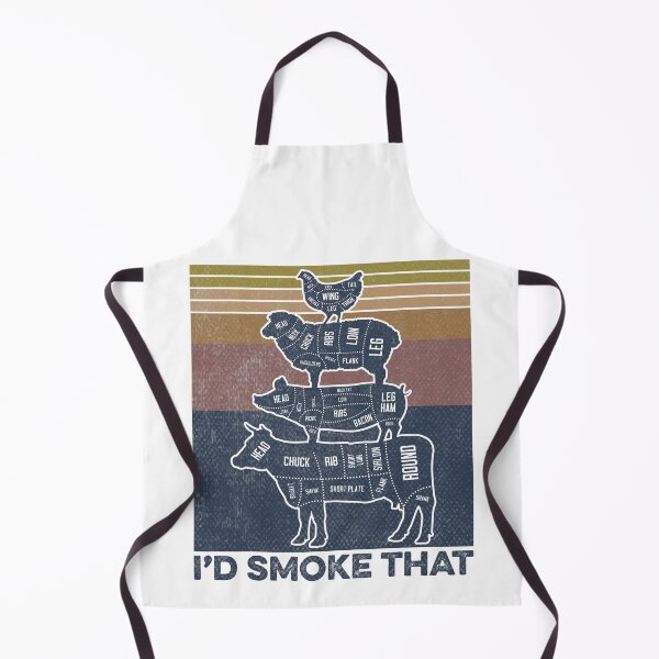 Item preview, I'd Smoke That Beef Pork Chicken Butcher Cut Funny Grilling designed and sold by xmjajd.