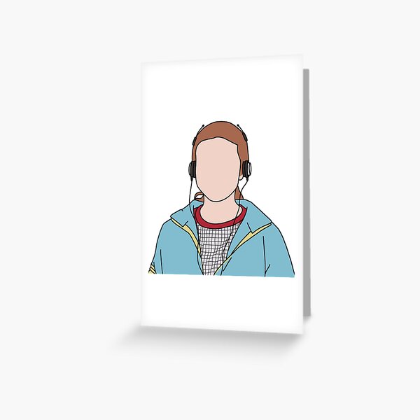 "Stranger Things Season 4 Max wearing headphones" Greeting Card for