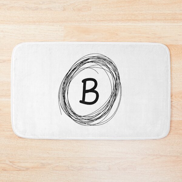 Item preview, B monogram squiggle circle border designed and sold by Words-Artist.
