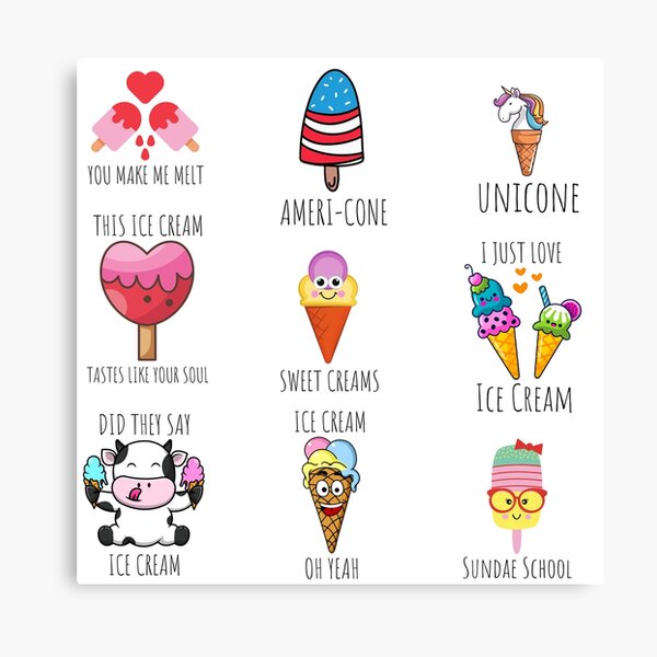 "Ice Cream Puns Sticker Pack Ice Cream Puns Ice Cream Gifts Ice