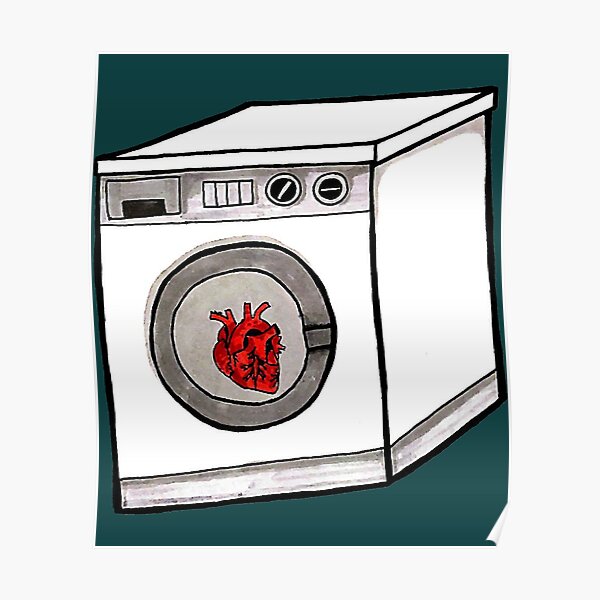 "washing machine heart Sticker" Poster for Sale by CuongMomloe Redbubble
