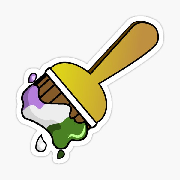 Item preview, Genderqueer Paint Brush designed and sold by metty.
