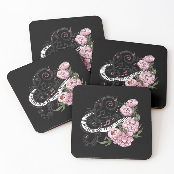Artikelvorschau, Piano-Keys-Notes-And-Flowers-Premium Classic T-Shirt entworfen und verkauft von marshacryjsy7.