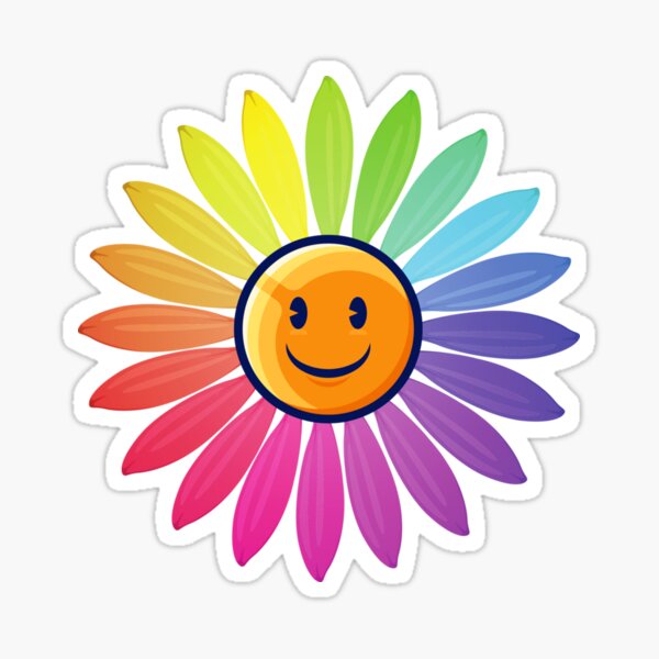 Pink Flower Power Vinyl Sticker, Smiley Flower Sticker, Smiley Face St –  Retrophiliac