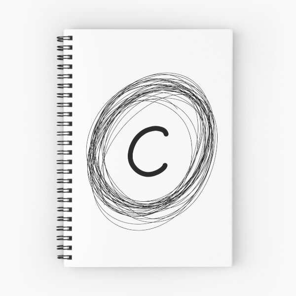 Item preview, C circle squiggle border monogram  designed and sold by Words-Artist.