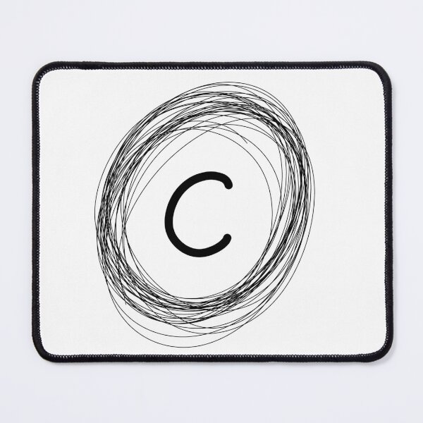 Item preview, C circle squiggle border monogram designed and sold by Words-Artist.
