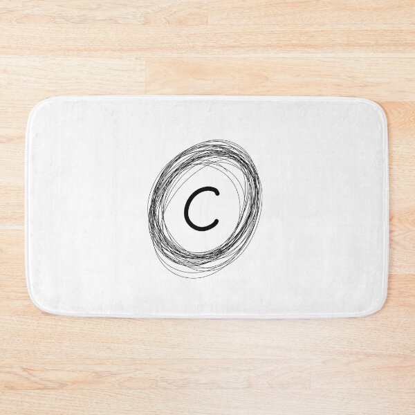 Item preview, C circle squiggle border monogram  designed and sold by Words-Artist.