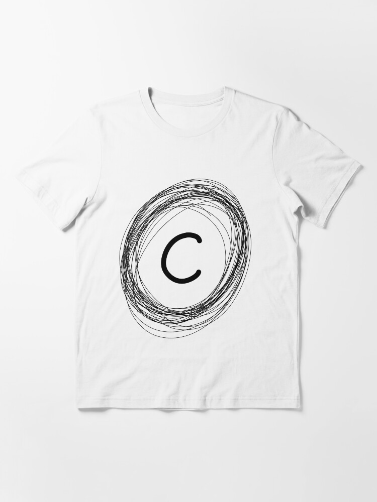 C circle squiggle border monogram | Essential T-Shirt