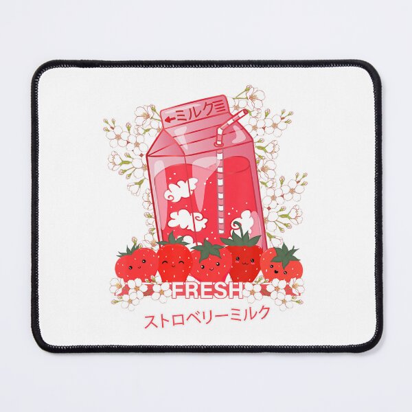 Item preview, Kawaii Manga Anime Strawberry Flowers -Cute Strawberry Milk designed and sold by wickeddecent.